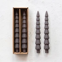 Hello Honey 10" Pewter Seasonal Silhouette Tree Shaped Taper Candles, 2ct.