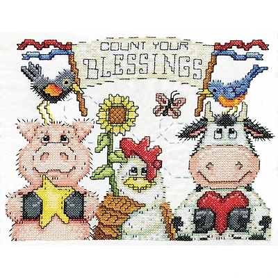 Design Works™ Barnyard Blessings Stamped Cross Stitch Kit