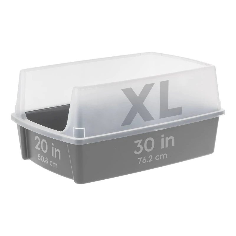 Iris® Open Top Cat Litter Box, Gray