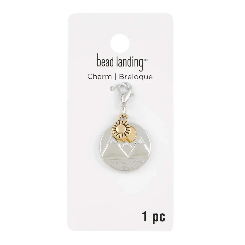 Rhodium & Gold Mountain Charm by Bead Landing™