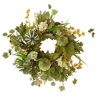 24" Pumpkins & Berries Artificial Fall Harvest Twig Wreath