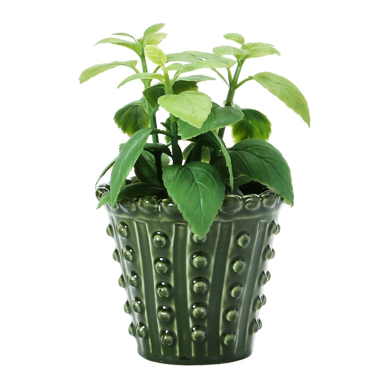 Hello Honey® Green Stoneware Hobnail Planter