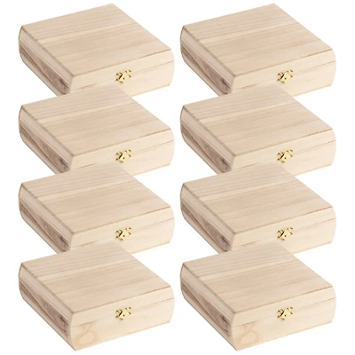 8 Pack: 7.25" Curved Sides Wooden Box by Make Market®
