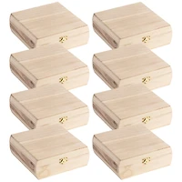 8 Pack: 7.25" Curved Sides Wooden Box by Make Market®
