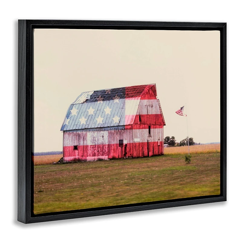 Stupell Industries Americana Farmhouse Barn Floater Framed Art