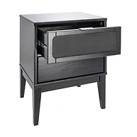 Hello Honey® Crawford 24" Nightstand with Storage Drawers and Natural Woven Cane Detail