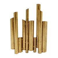 CosmoLiving by Cosmopolitan Gold Metal Organ Pipe Vase 11" x 3" x 14"