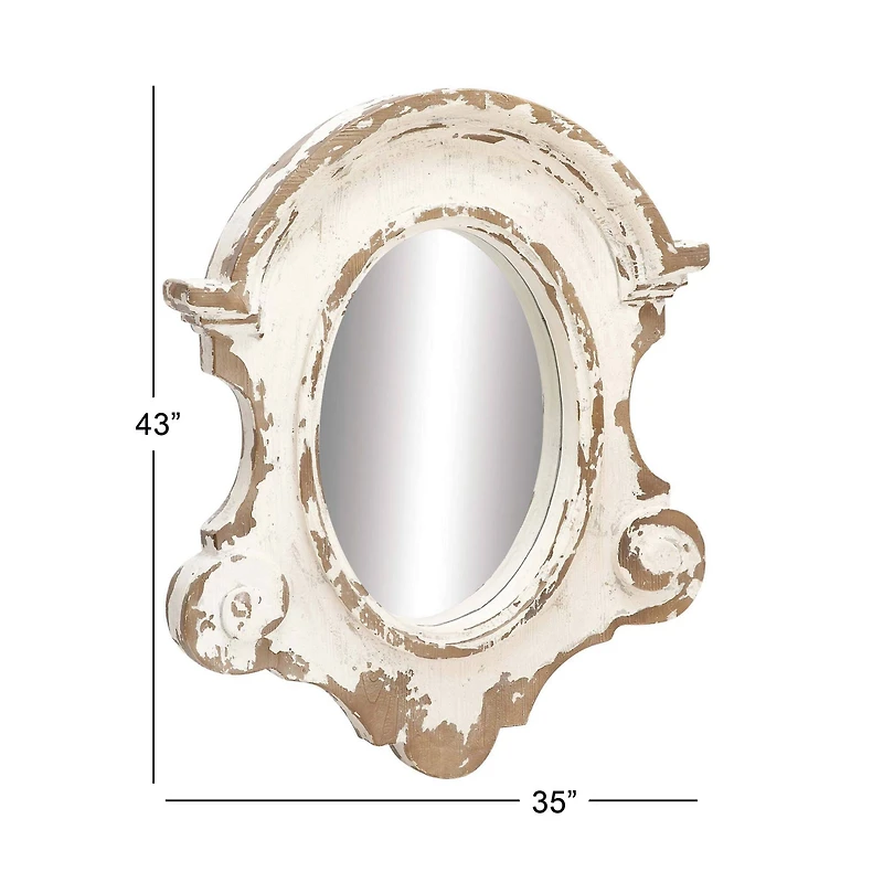 White Vintage Fiberglass Wall Mirror