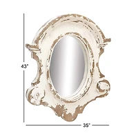 White Vintage Fiberglass Wall Mirror