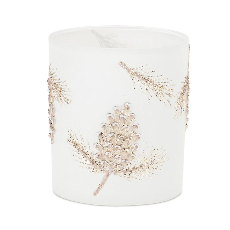 3.5" Glittered Pinecone Candle Holders, 6ct.