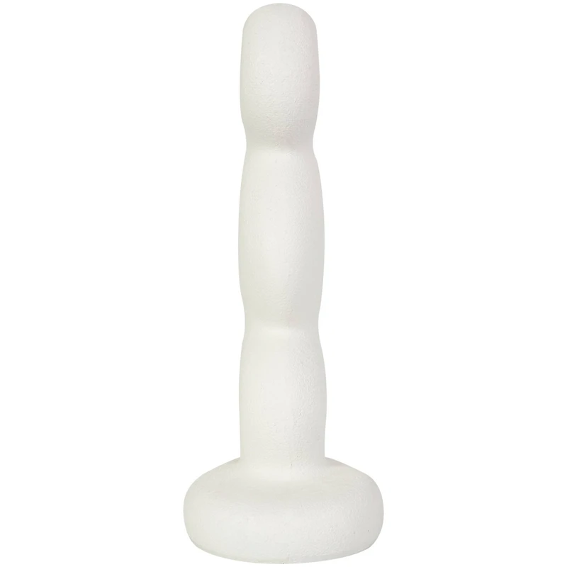 14" White Abstract Stacked Circle Ring Sculpture