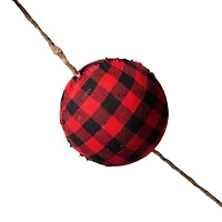 Glitzhome® 6ft. Red & Black Plaid Fabric Garland, 2ct.