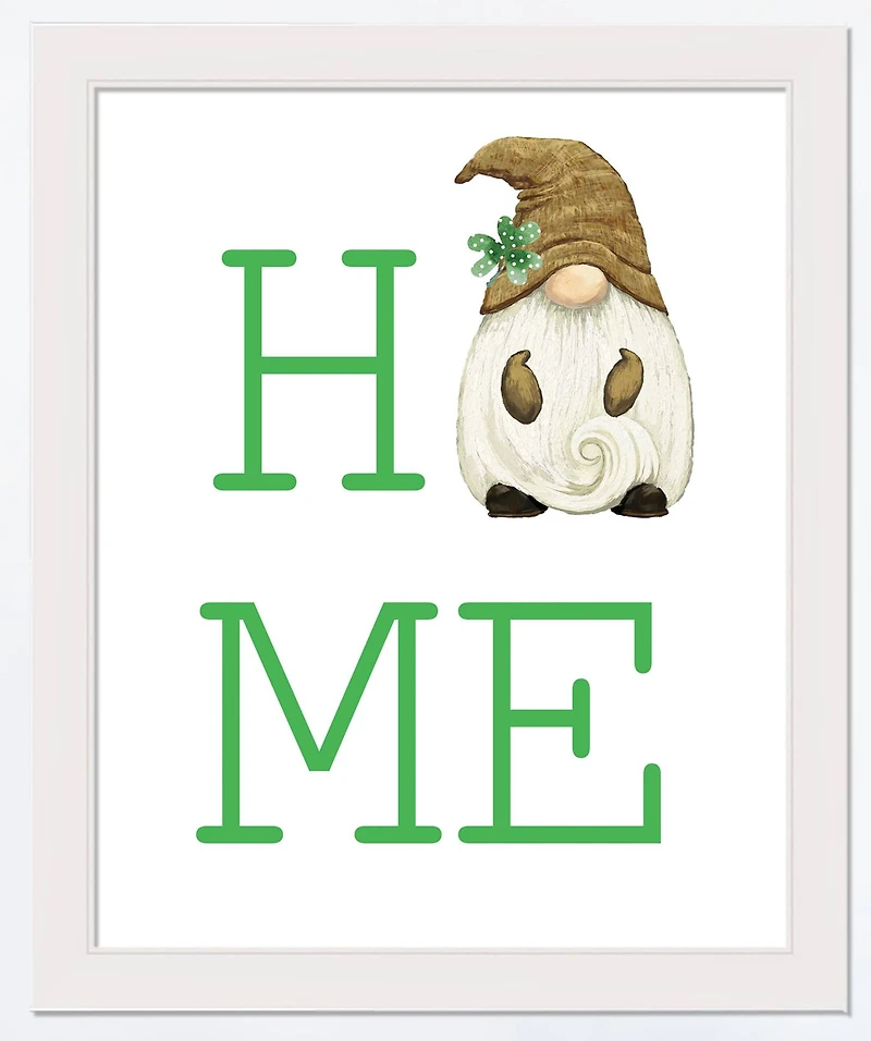 Home Gnome 16" x 20" White Framed Print Under Plexiglass