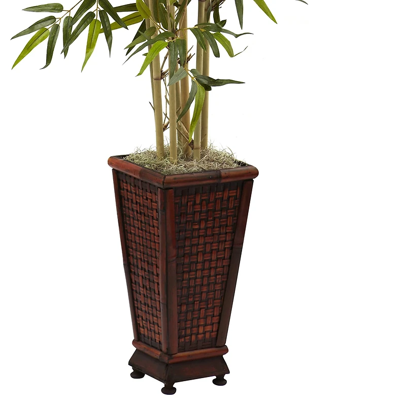 6ft. Bamboo Tree with Red Decorative Planter