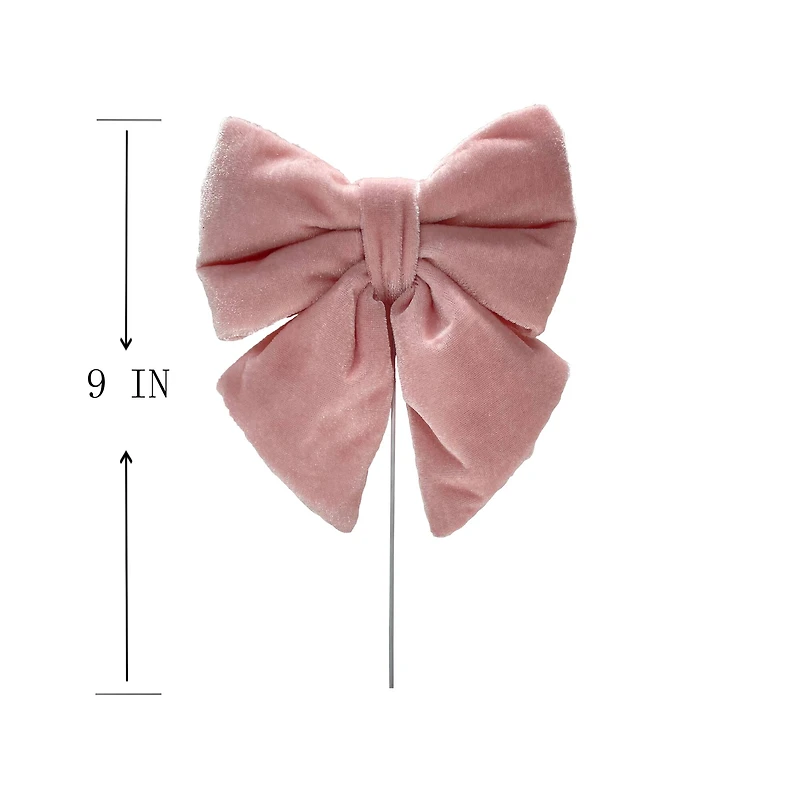 9" Pink Velvet Bow Pick by Ashland®