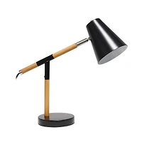 Simple Designs 16.7" Wooden Pivot Desk Lamp