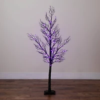 5ft. Pre-Lit Halloween Minimalist Twig Artificial Fall Tree with 240 Orange & Purple LED Lights