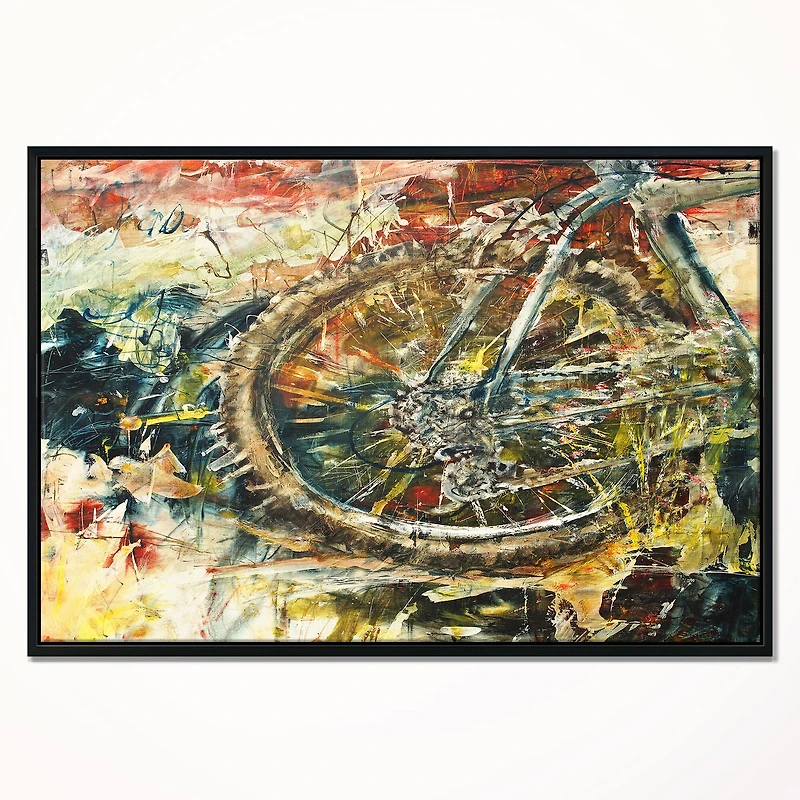 Designart - Mountain Bike Oil Painting