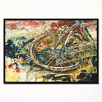 Designart - Mountain Bike Oil Painting