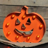 Orange LED Lighted Marquee Halloween Pumpkin