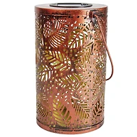 8" Bronze Foliage Outdoor Solar Lantern with Handle
