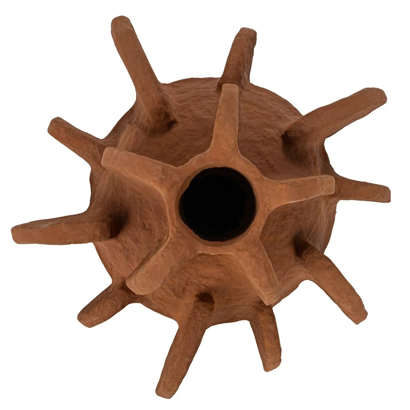 Hello Honey® 14" Caramel Handmade Paper Mache Vase with Curved Design