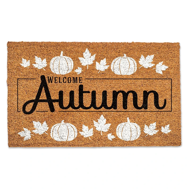 Welcome White Pumpkin Autumn Doormat