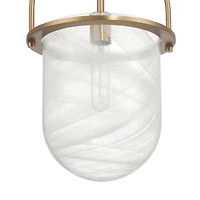 Hello Honey® Beatrice Gold & White Mid-Century Modern Handmade Marbleized Glass & Metal Ceiling Light
