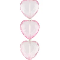 Pink Glass Heart Beads, 22mm by Bead Landing™