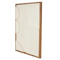 Wall Décor Cream Wood Geometric Design with Brown Wood Frame