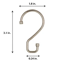 Bath Bliss Satin 12 Piece S-Hook Shower Curtain Rings