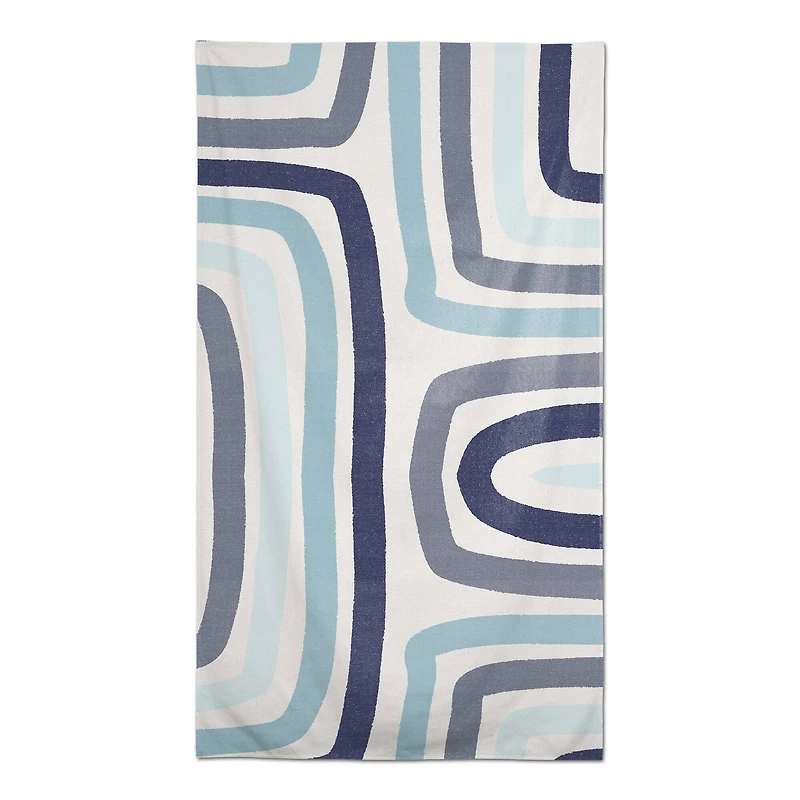 102" Abstract Blue Stripes Tablecloth