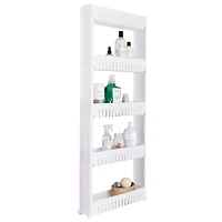 Simplify 5-Tier Slim Slide-Out White Storage Cart