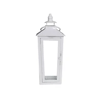 12.2" White Metal Lantern by Ashland®