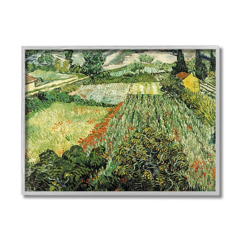 Stupell Industries Classic Van Gogh Field Painting Feld Mit Mohnblumen in Frame Wall Art