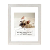 Home 8" x 10" Whitewash Grooved Wood Frame with Mat by Studio Décor®