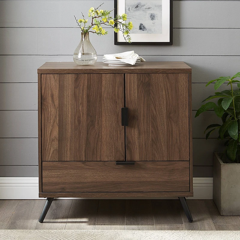 Walker Edison Dark Walnut 2 Door Accent Cabinet