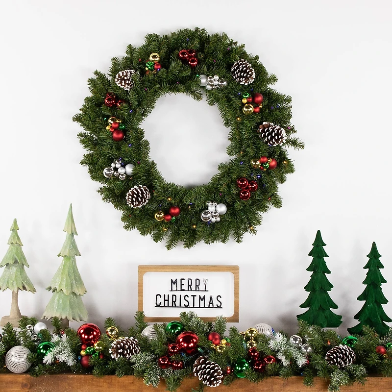 30" LED Canadian Pine Artificial Christmas Wreath