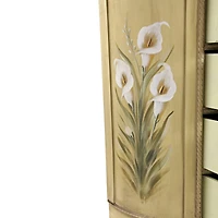 4-Drawer Antique Accessory Table with Calla Lily Floral Art