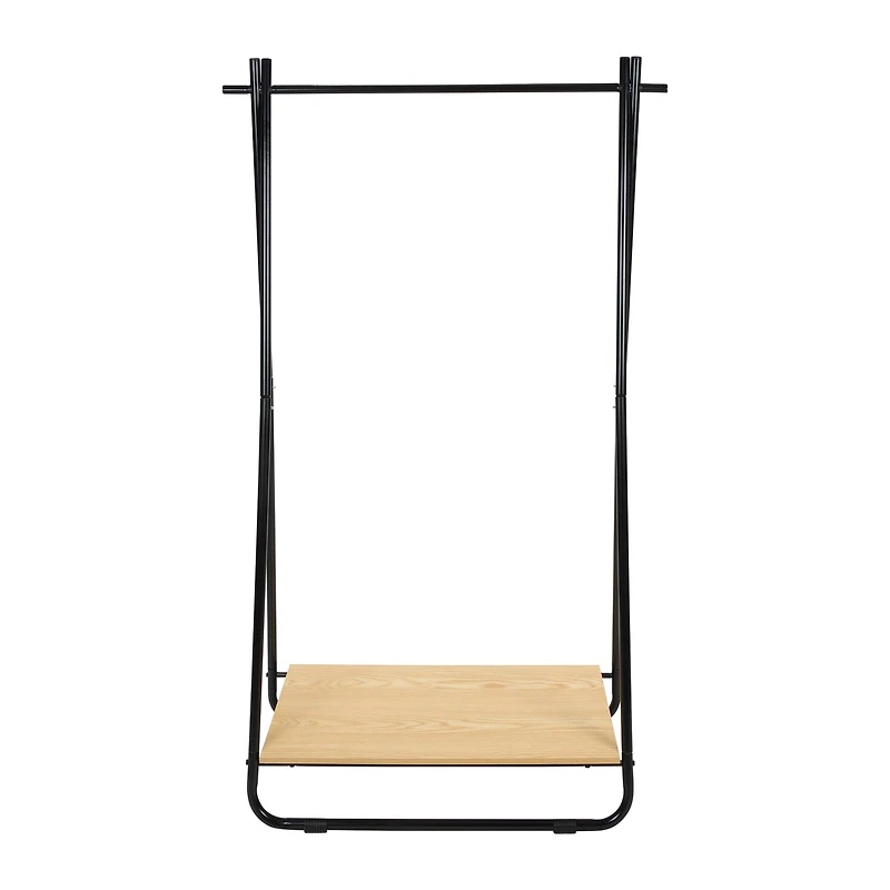 Organize It All Black Garment Rack with Shelf
