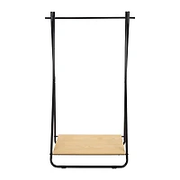 Organize It All Black Garment Rack with Shelf
