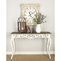 White Farmhouse Wood Console Table, 30" x 46"
