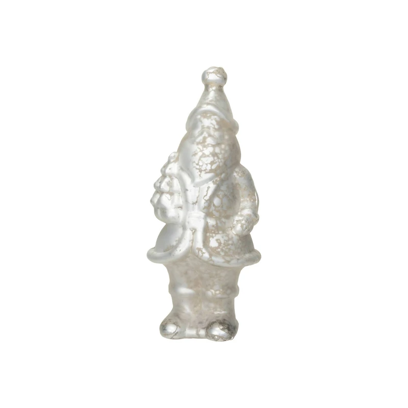 Hello Honey® 6.75" White Decorative Mercury Glass Santa