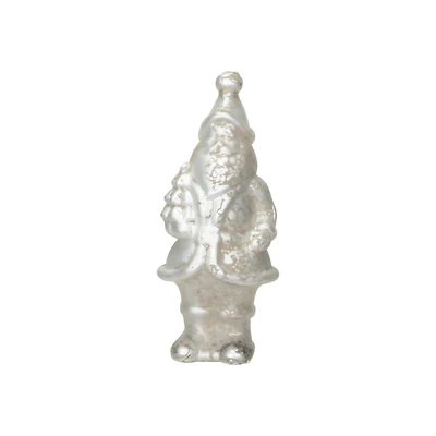 Hello Honey® 6.75" White Decorative Mercury Glass Santa