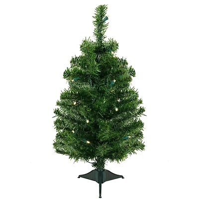 2ft. Pre-Lit Mixed Classic Pine Artificial Christmas Tree, Warm White LED Lights