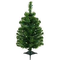 2ft. Pre-Lit Mixed Classic Pine Artificial Christmas Tree, Warm White LED Lights