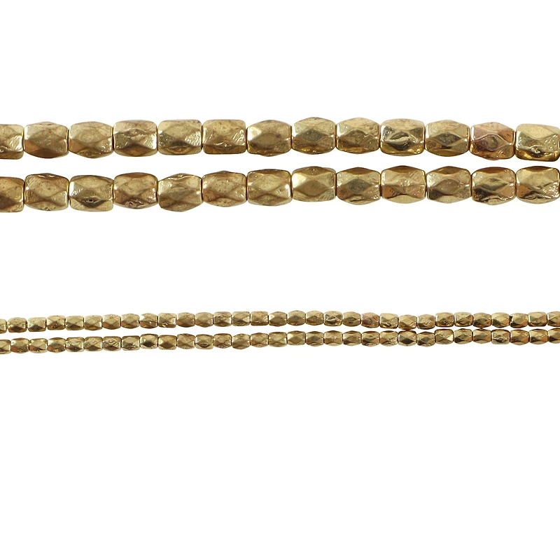 Hamilton Gold Metal Faceted Cube Beads by Bead Landing®, 3mm 