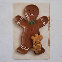 Hello Honey® 12" Brown Gingerbread Man Stoneware Platter