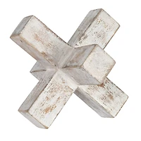 Hello Honey® 6" Whitewashed Mango Wood Jack Cross Decoration