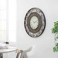 Brown Rustic Metal Wall Clock